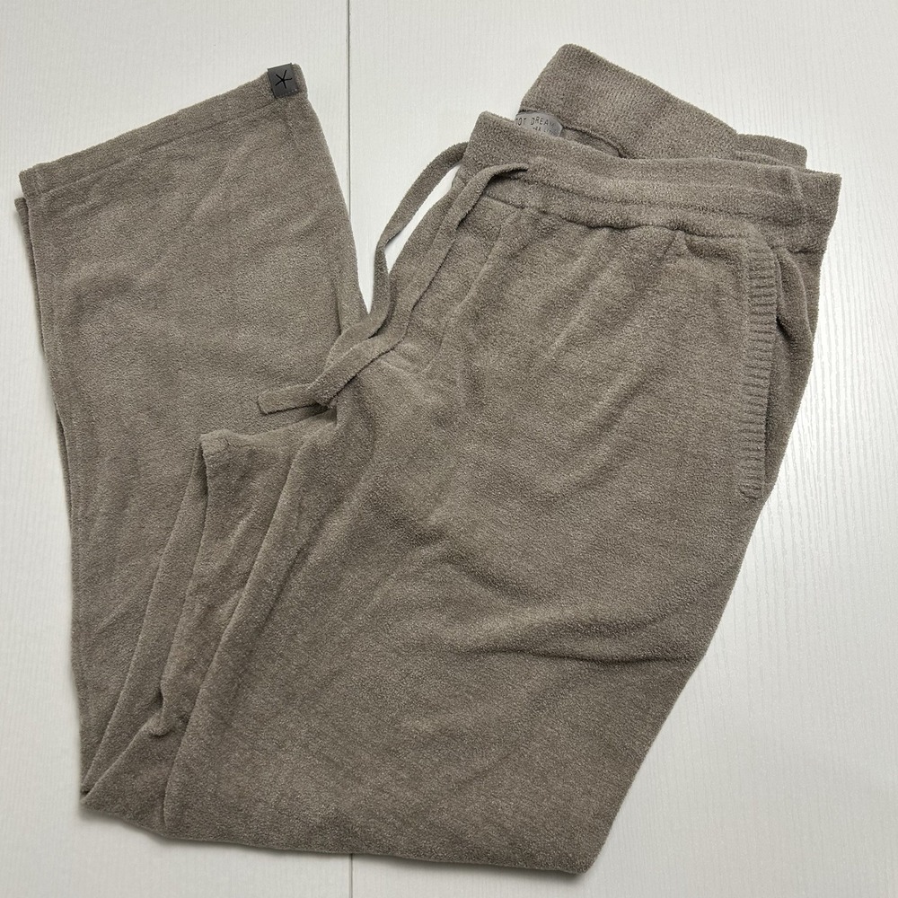 Barefoot Dreams CozyChic Ultra‎ Lite Culotte Pants Sz MED Crop Wide Brown Lounge